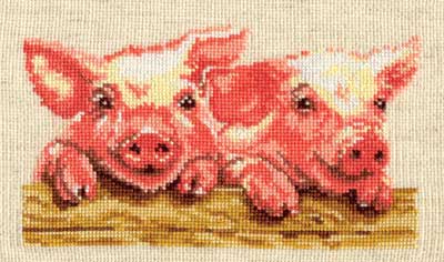 Схема вышивки крестом свиньи – символа года | новогодняя, крестиком
